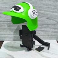 MOTORCYCLE HOLDER USING GRAB GOJEK HELMET PROTECTS hp FROM HEAT