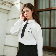 CACO-CACO Detachable Tie Long Shirt-Female [K2WB024]