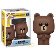 FUNKO POP Doll 928 Animation Series LINE FRIENDS Bear Big BROWN Commodity Inspection Certification T