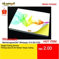 Digital Printing Service Printing Saiz A4 Art Sticker Tanpa Cutting