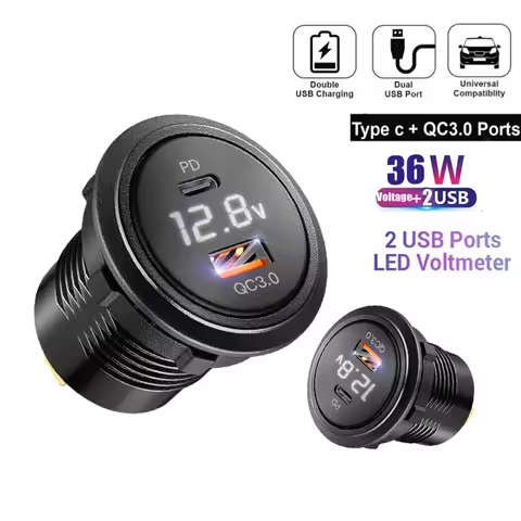 12v usb socket with voltmeter usb c fast charge car charger for bmw e46 bmw e61 e60 bmw f30 bmw f10 