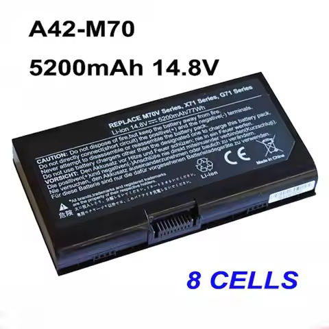 A42-M70 8cell 5200mAh 14.8V Laptop Battery For Asus M70 M70SA M70V M70VM G71 G71V G71G G71GX G71VG N