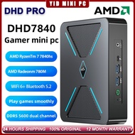 Mini PC AMD R7 7840HS Windows 11 Pro DDR5 5600MHz M.2 2280 PCIe4.0 SSD WIFI6 BT5.2 4K@60hz HD Deskto