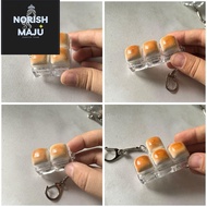 MiniUtensilAndTools Fidget Keychain, Caramel Bread Design DIY Keyboard Finger Keyboard Cap