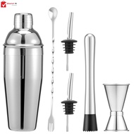 6 Pcs Cocktail Shaker Set 304 Stainless Steel Cocktail Shaker Kit Rustproof Bar Set Cocktail Shaker 
