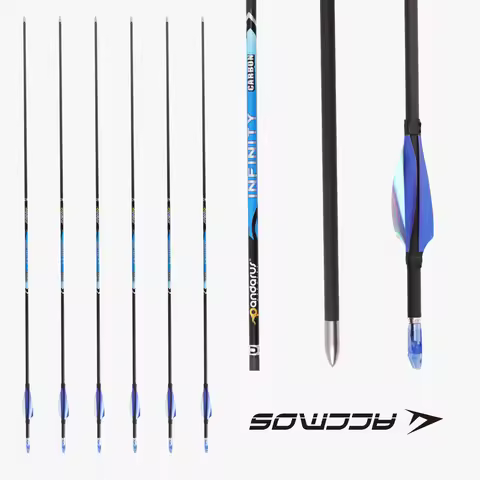6/12pcs ID4.2mm Pandarus Infinity 100% Pure Carbon Arrow Sp400-1500 with 1.75inch Spin Vanes Arrow P