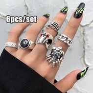 Contents 6 Sets Metal Rings Gothic Rings Punk Men's Rings Cool Men's Rings Men's Accessories Rings C
