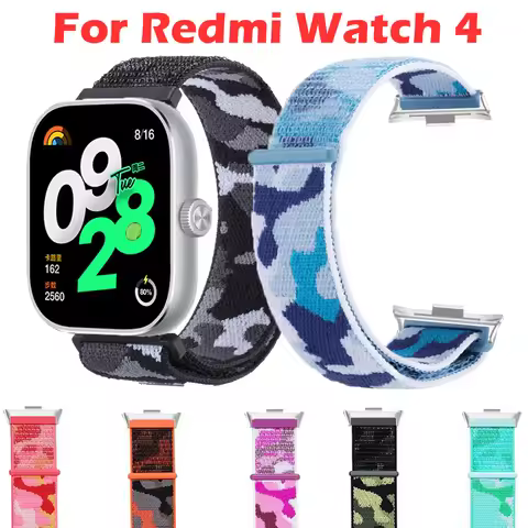 Nylon Loop Band For Redmi Watch 4 Camouflage Wristband Bracelet For Xiaomi Redmi Watch 4 Strap Sport