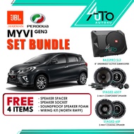 Perodua Myvi Gen3 JBL Package Speakers + Active Subwoofer Combo Set Full Car Spiker Kereta Plug and 