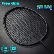 【Free Grip】4U 24LBS Badminton Racket Single Carbon Firber for Training Offensive badminton Racquet