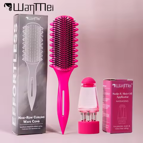 2pcs Detangle Scalp Massage Comb with Scalp Applicator Liquid Essential Oil Portable Mini Massage Co