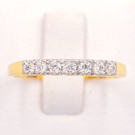 Happy Jewelry แหวนเพชรของแท้ แหวนแถวเรียงสวย ขนาดกำลังพอดี ทองแท้ 9k 37.5% ขายได้ จำนำได้ ME633