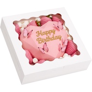 Moretoes 6pcs Kotak Pai, Kotak Roti 10x10x2.5 dengan Tingkap, Kotak Roti Putih untuk Pai, Pencuci Mu