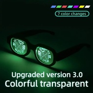 MARQUE Hài Hước Kính Conan Edogawa dạ quang Sạc USB Shinichi Kính LED Mới lạ Có thể nhìn thấy Kính t