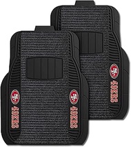FANMATS NFL - San Francisco 49ers 2 Rear Seat Utility Mats | Black | 14"x17" | Oval SF Primary Logo