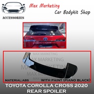 TOYOTA COROLLA CROSS 2020 REAR TRUNK SPOILER DUCKTAIL WITH BLACK PAINT ABS SKIRT LIP BODYKIT