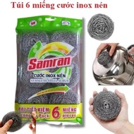 Package of 6 Samran Compressed Stainless Steel Pot Brush – AISI 410 Stainless Steel
