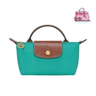 (STOCK CHECK REQUIRED)BRAND NEW LONGCHAMP LE PLIAGE POCHETTE NYLON PLAIN POUCHES &amp; COSMETIC BAGS 34175 089 P70 TURQUOISE
