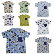[7-11Y]TSHIRT FULLY PRINTED POCKET DENIM FOR BOY/TSHIRT BERCORAK BUDAK LELAKI