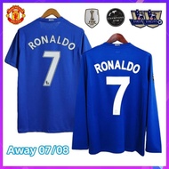 Retro Manchester United 2008 away jersey Ronaldo 07/08 long sleeve short sleeve football uniform---&