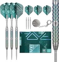 TARGET Darts Rove Steel Tip Swiss Point Darts, 90% Tungsten Dart Set | Steel Tip Dart, Green & Silve