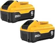 Gcxvyuot 20V 5Ah 6.0Ah Lithium Ion Battery Compatible with DeWalt DCB206 DCB200 DCB201 DCB203 Power