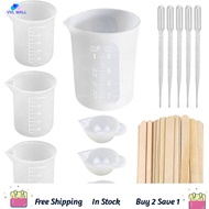 【VVL】-Silicone Measuring Cups for Epoxy Resin, Reusable Mixing Cups Resin Casting Container with Mixing Sticks for Resin