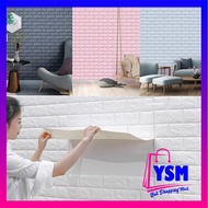 YSM 3D Foam Wall Wallpaper with Plain Star Brick Motif Size 37.5 x 70 CM Waterproof Brick Sticker