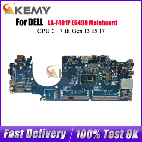 For DELL Latitude 5490 Notebook Mainboard LA-F401P with I3 I5 I7 7th/8th CPU 0C08DH 0M71FV 0NJFT2 08