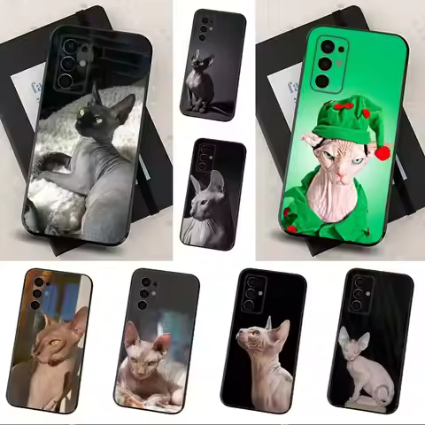 Pet Sphynx Sphinx Cat For Samsung Galaxy A53,31,52,72,41,Note,J7,8,9,5G,22,73,32,71, Soft Black Sili