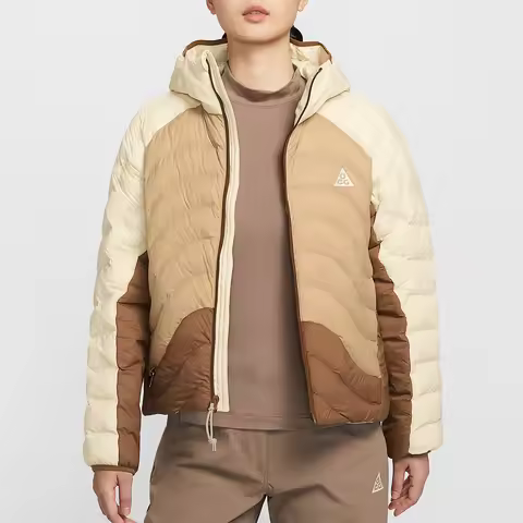 Nike genuine winter women's hooded patchwork warm cotton jacket HM9964-229