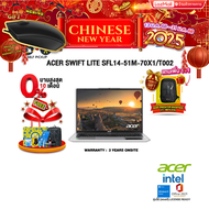 [ผ่อน 0% 10 ด.]ACER SWIFT LITE SFL14-51M-70X1/T002/Ultra 7 155U/ประกัน 2 Years