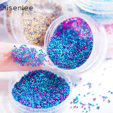 7g/Box Two Colors Mixed 0.8mm Mini Glass Caviar Beads Epoxy Resin Mold Filler For DIY 3D Glitter Gla