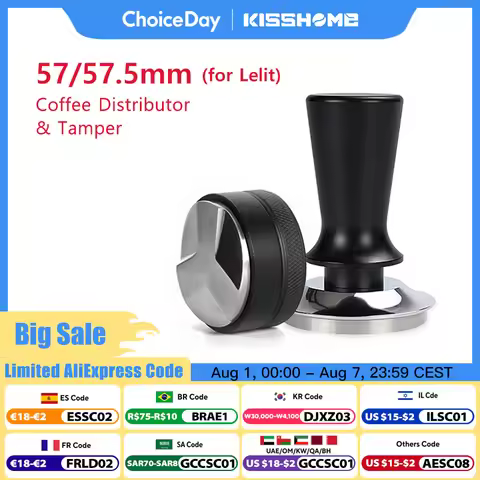 Coffee Tamper 57mm 57.5mm Constant Pressure Elasticity Distributor Tools For Lelit Anna Barista Espr