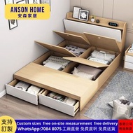 Storage Bed 多功能訂製床架 高箱床 free delivery 實木床 床頭儲物 櫃桶床 單人床 3尺床 single queen size 訂造床 床架 床 收納床 床褥 Custom 