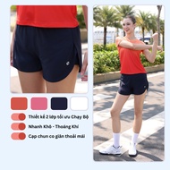 Livan LV26N03F315 Women's 2-Layer Brief Shorts for Running, Sports, Pickle Ball Elastic Quick-Dry Br