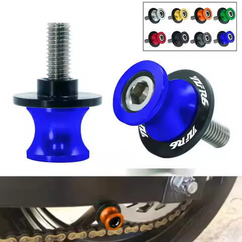 For YAMAHA YZF R6 YZF-R6 YZFR6 All Years 2PCS 6/8/10MM Motorcycle Swing Arm Sliders Spools CNC Swing