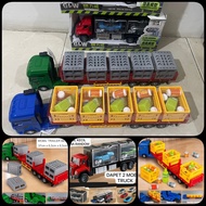 Diecast Truck Diecast Cars Truck Car Long Vehicle Crane Truck Car Transporter Trailer Diecast Contai