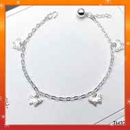 💥PROMO💥#JH373 Sterling Silver Minimalist Dainty Butterfly Bracelet, Anklet ( Gelang Silver 925) Orig