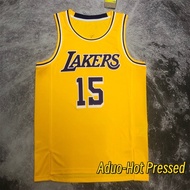 Hot Pressed NBA Los Angeles Lakers #15 Austin Reaves Gold Swingman Icon Edition basketball Jersey