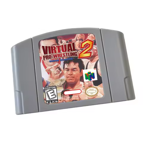 Virtual Pro Wrestling 2 - Oudou Keishou64 Video Game Cartridge Card - Compatible model N64 – English