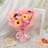 Sunflower Rose Immortal Gypsophila Soap Bouquet Exam Bouquet Free Student 6