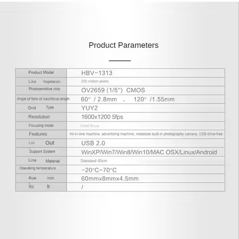 A46M-OV2659 HD Camera Module 2 Million Pixel 1600X1200 5Fps USB Camera Module Drive-Free For-Android