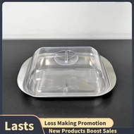 Butter Container - White Butter Fridge Storage Container Butter Storage Box,Metal Butter Box with Li