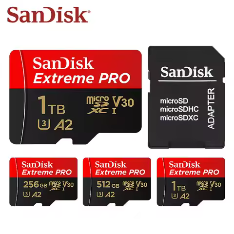 SanDisk Extreme PRO MicroSDXC Card 32GB 64GB 128GB 256GB 512GB 1T UHS-I U3 A2 V30 200MB/s Read Speed