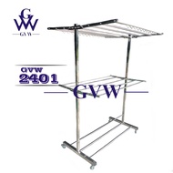 GVW KING Foldable Mobility Stainless Steel Clothes Hanger / Clothes Drying Rack Shoes Rack / Rak Pen