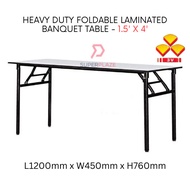 3V 1.5x4 Feet Heavy Duty Laminated Wood Top Banquet Table Folding Function Table
