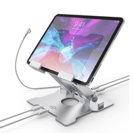 Tablet Stand with USB/USB C Hub,Adjustable Desktop Holder with USB 3.0,USB 2.0,USB-C 2.0,USB-PD,Dock