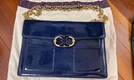 TB Tory Burch Gemini Link patent medium chain shoulder bag 女裝手袋