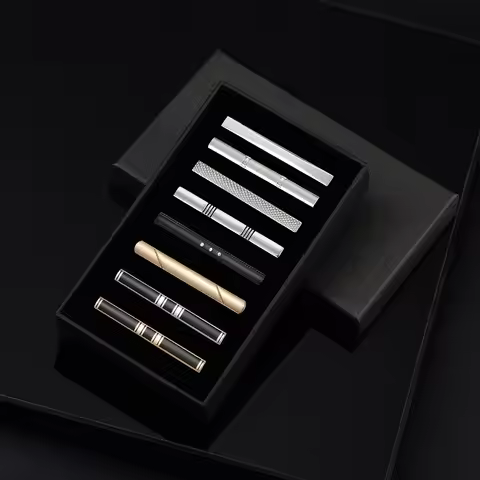 1/8 PCS Tie Clip For Men Tie Clip Set To Man Shirt Business Minimalist Tie Pin Pisa Ties Black Men's
